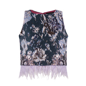 Halter Feathers Top