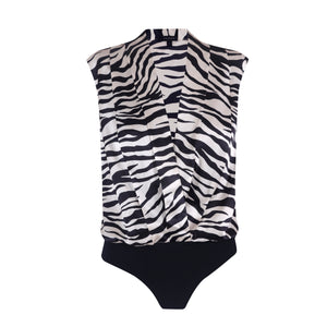 Pleated Sleeveless Bodysuit