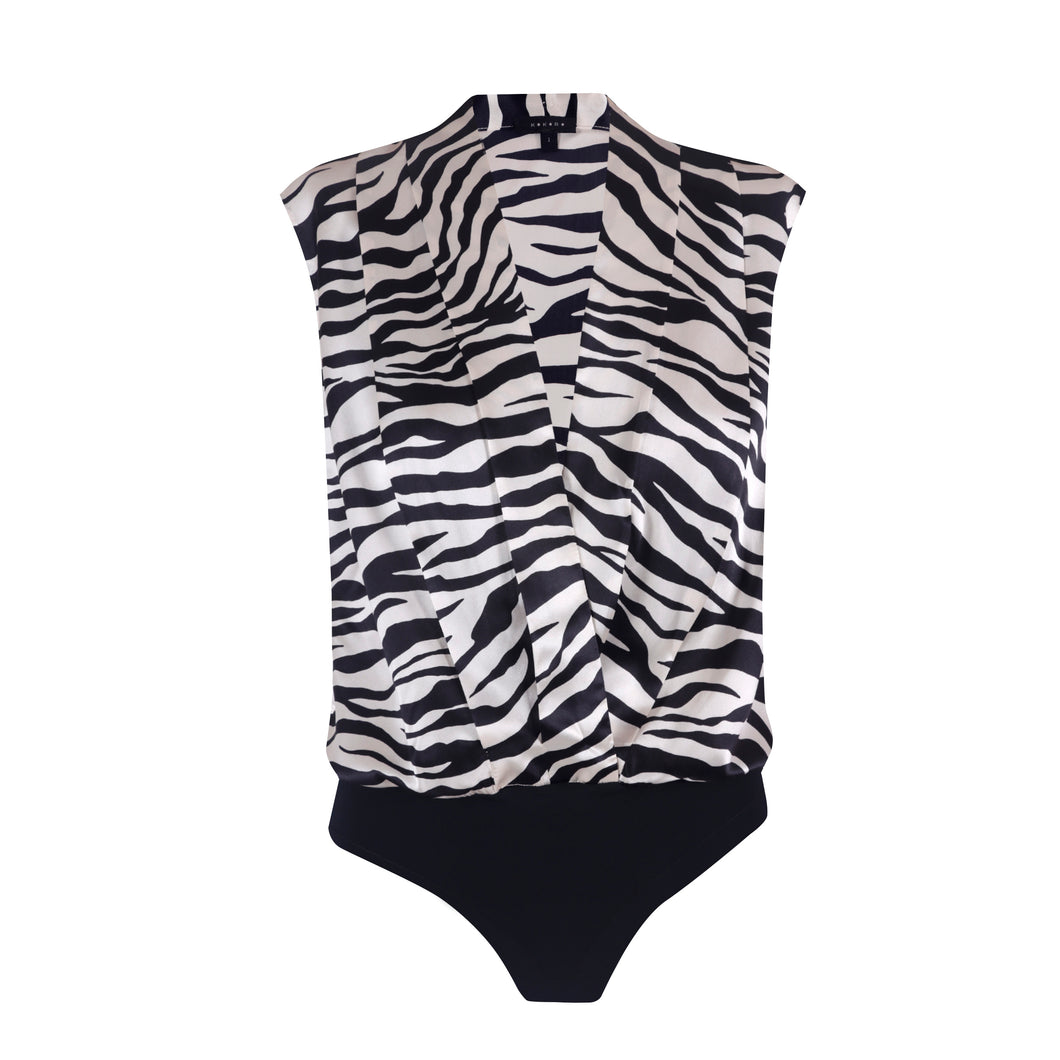 Pleated Sleeveless Bodysuit