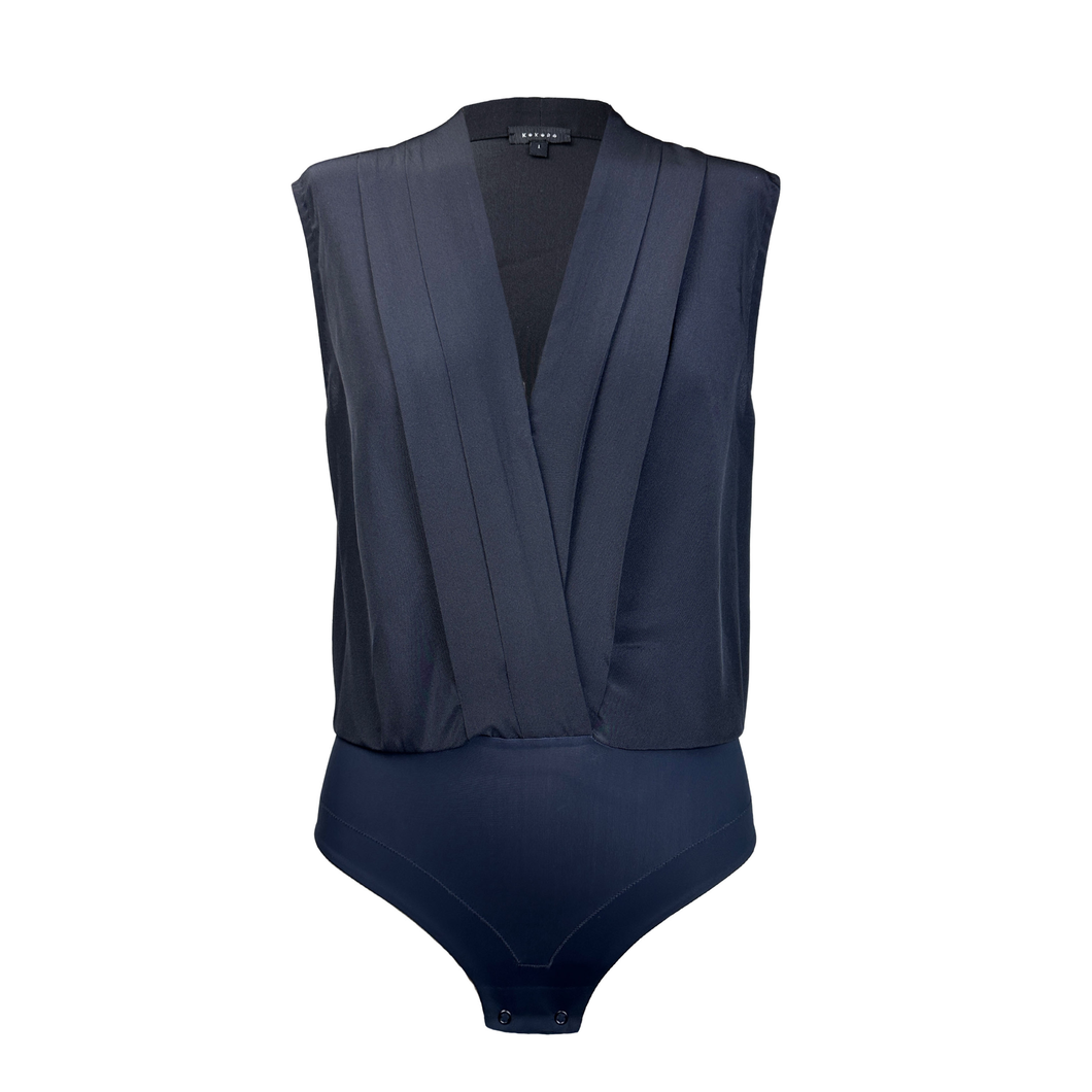 Pleated Sleeveless Bodysuit