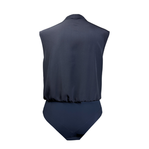 Pleated Sleeveless Bodysuit